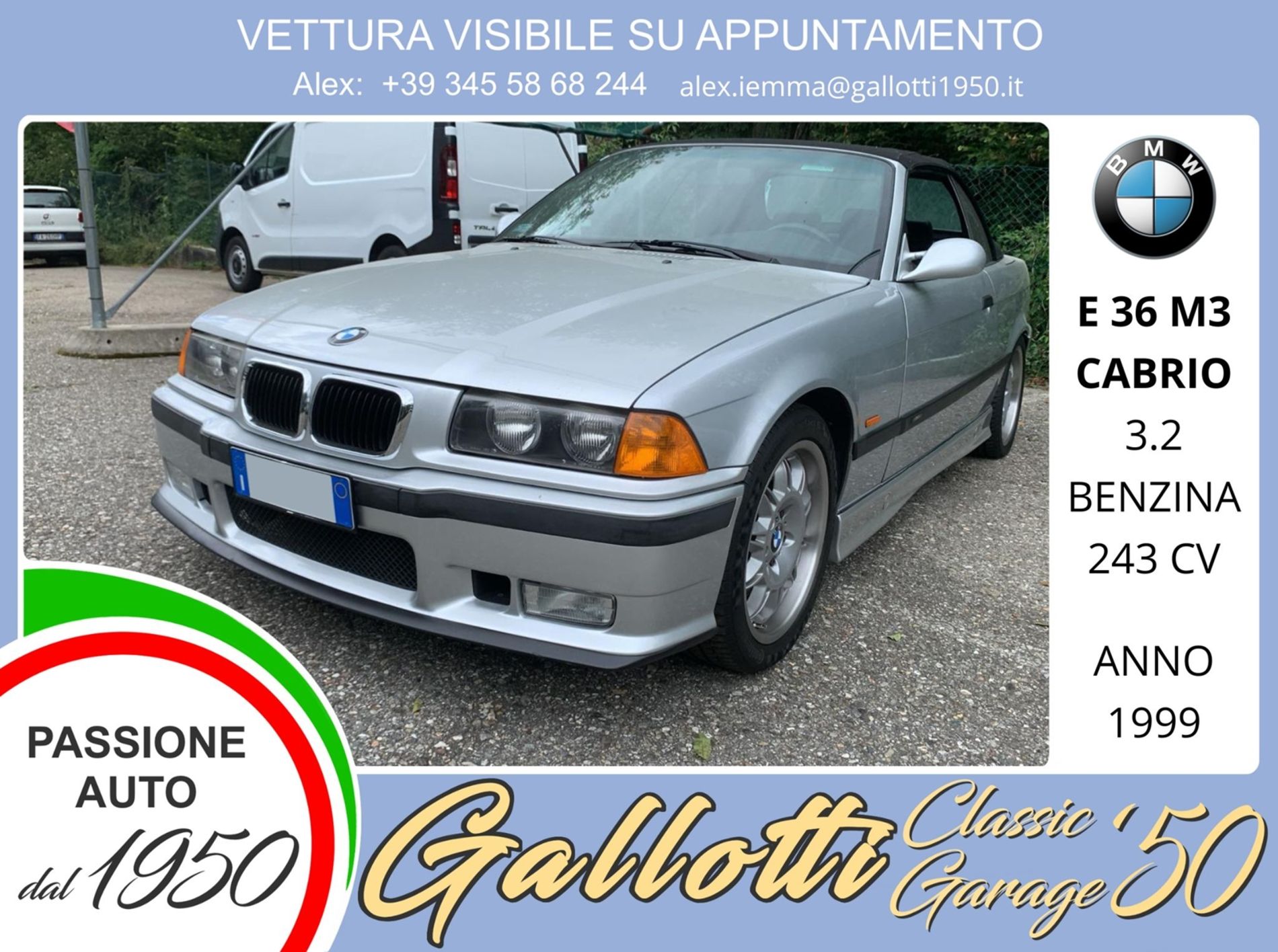 BMW E36 M3 CABRIO AUTOMATICA - Gallotti Auto