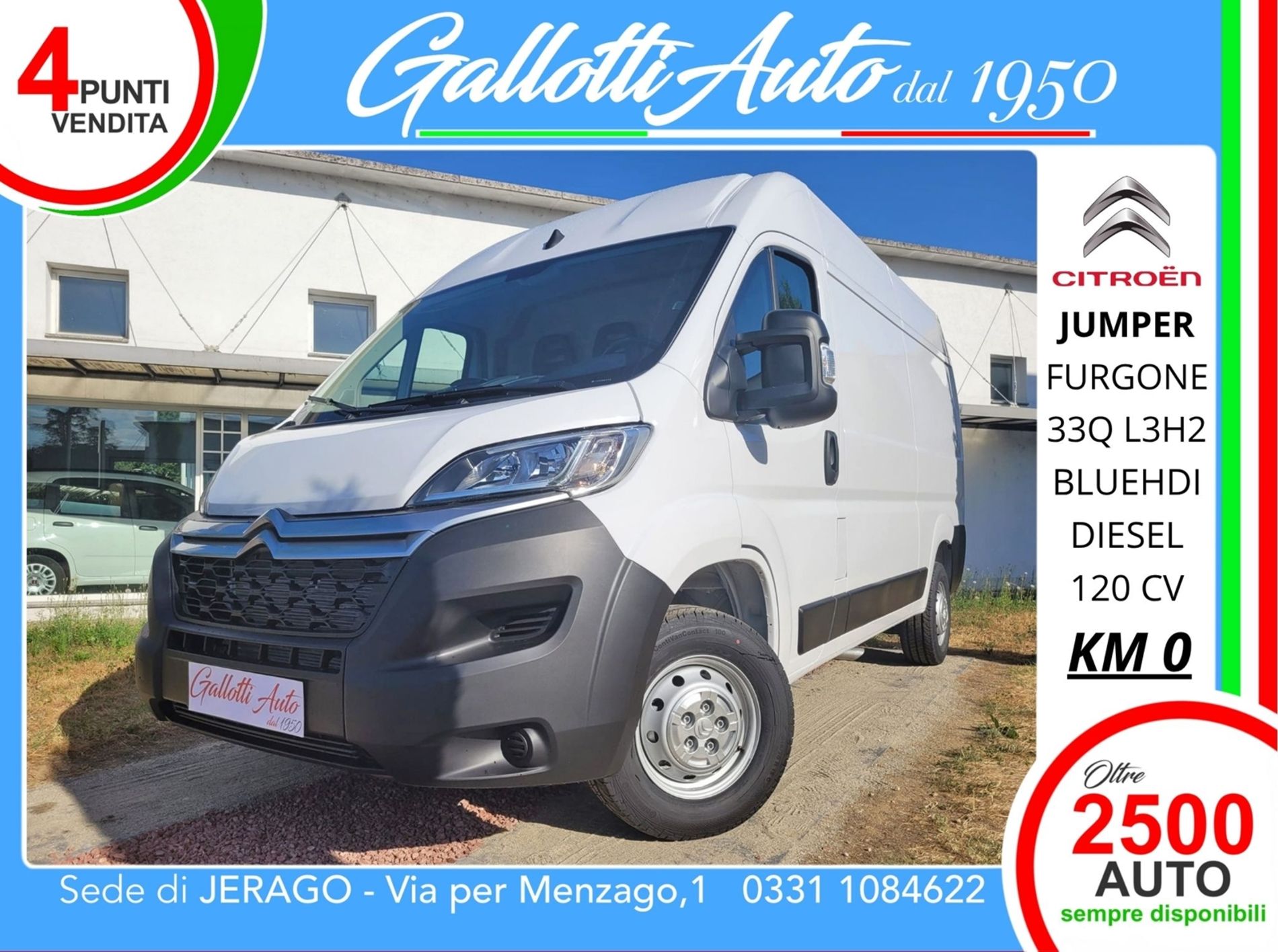 CITROEN JUMPER FURGONE 33 L3H2 BLUEHDI 120cv - Gallotti Auto