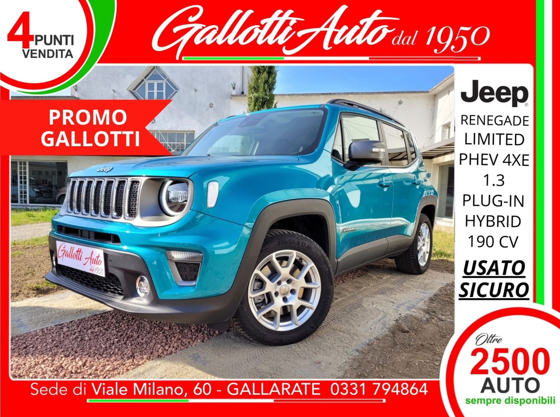 Jeep Renegade 1.3 T4 190CV PHEV 4xe AT6 Limited - PROMO GALLOTTI - Gallotti Auto
