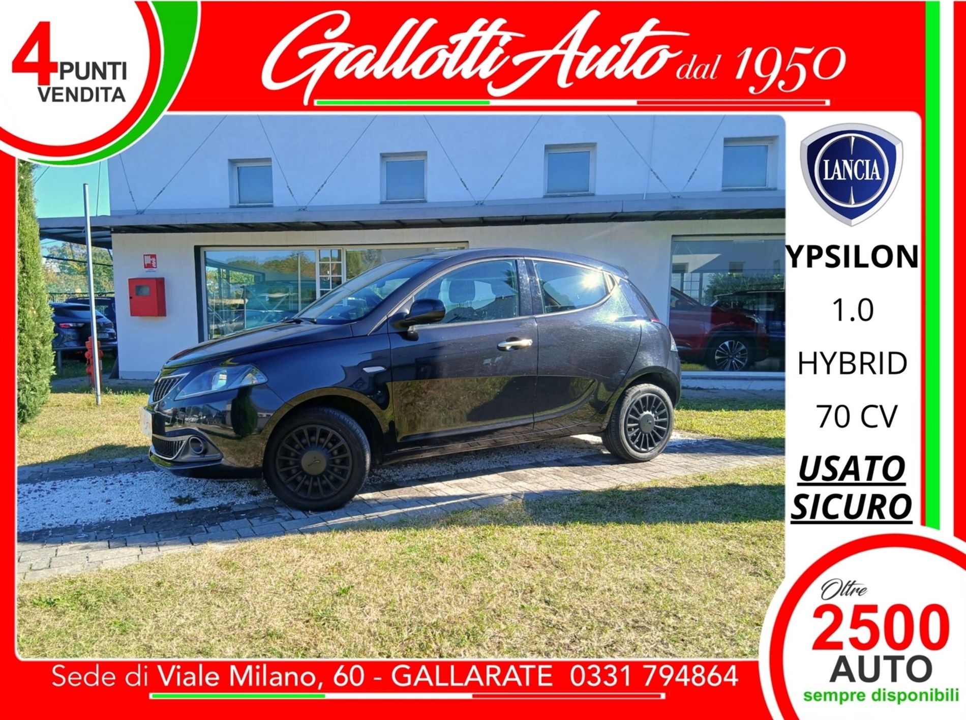 LANCIA YPSILON 1.0 HYBRID SILVER  - NEOPATENTATI - Gallotti Auto