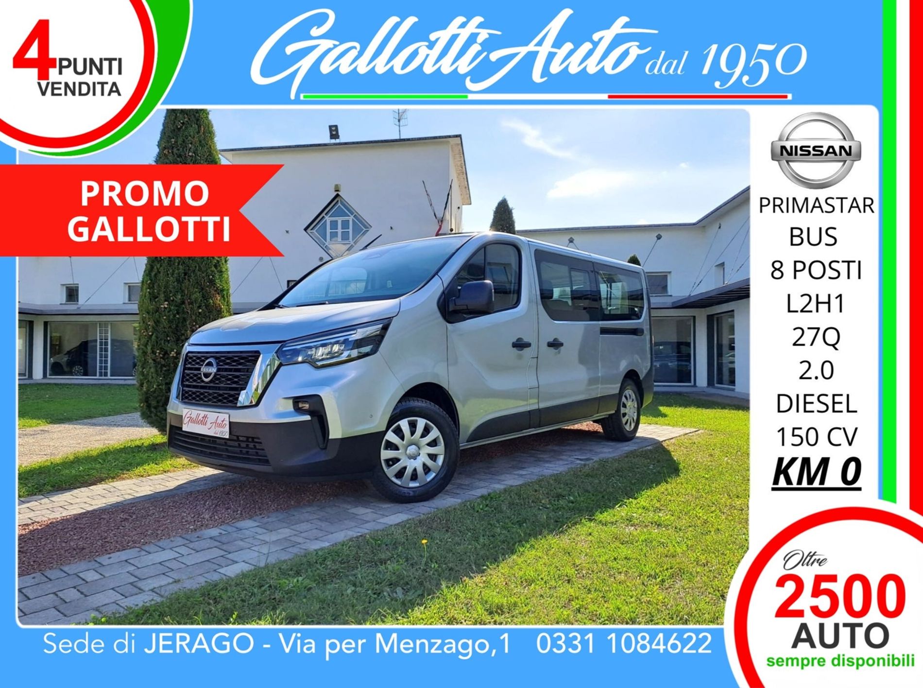 Nissan Primastar L2H1 Bus 8 POSTI - PROMO GALLOTTI - Gallotti Auto