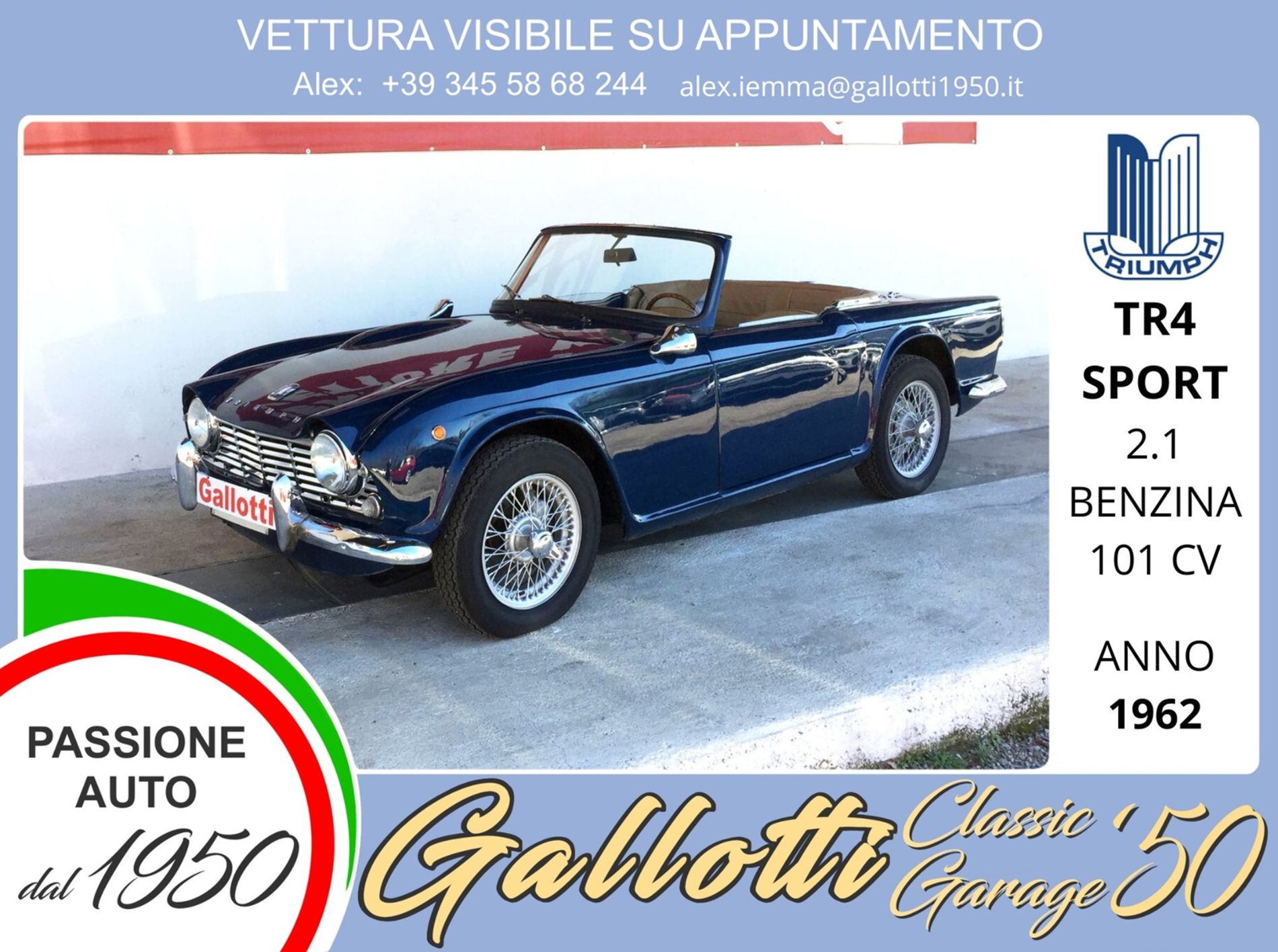 Triumph TR 4 Sport 2.1 bz 101cv - Gallotti Auto