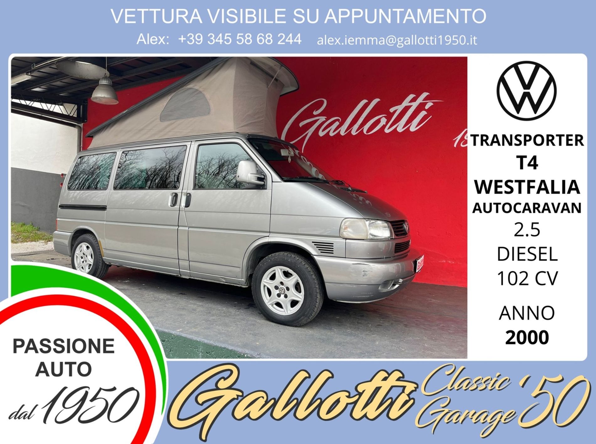 Autocaravan Westfalia 2.5 diesel 102cv 7posti - Gallotti Auto