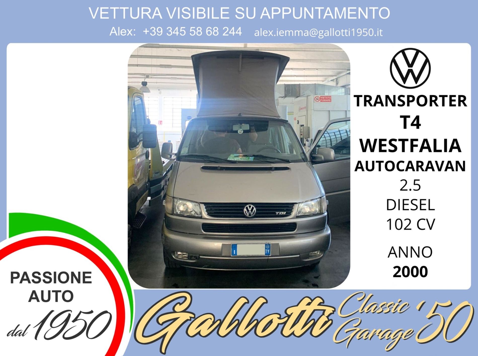 Autocaravan Westfalia 2.5 diesel 102cv 7posti - Gallotti Auto