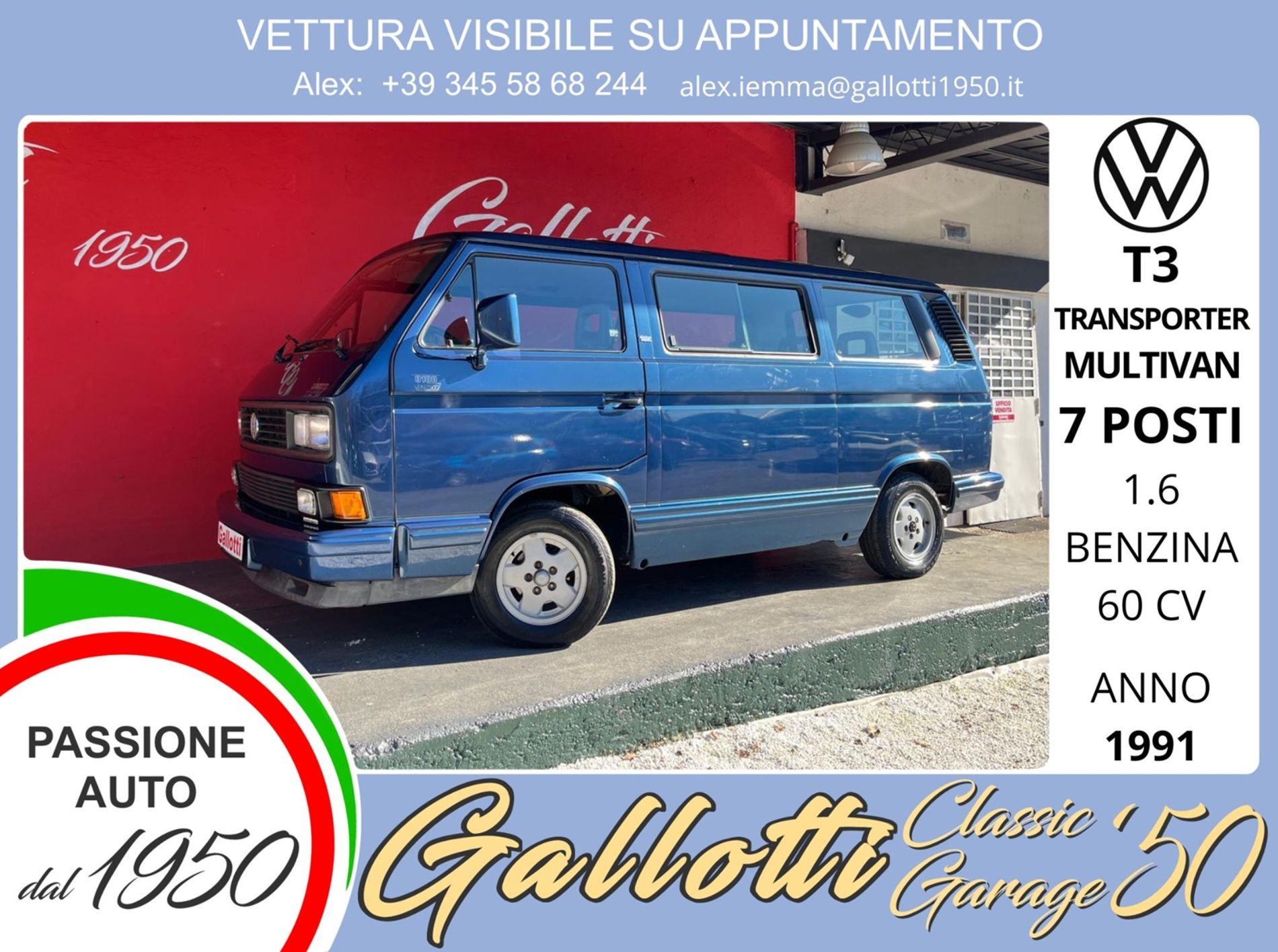 T3 1.6 diesel 69cv Multivan 7POSTI - Gallotti Auto