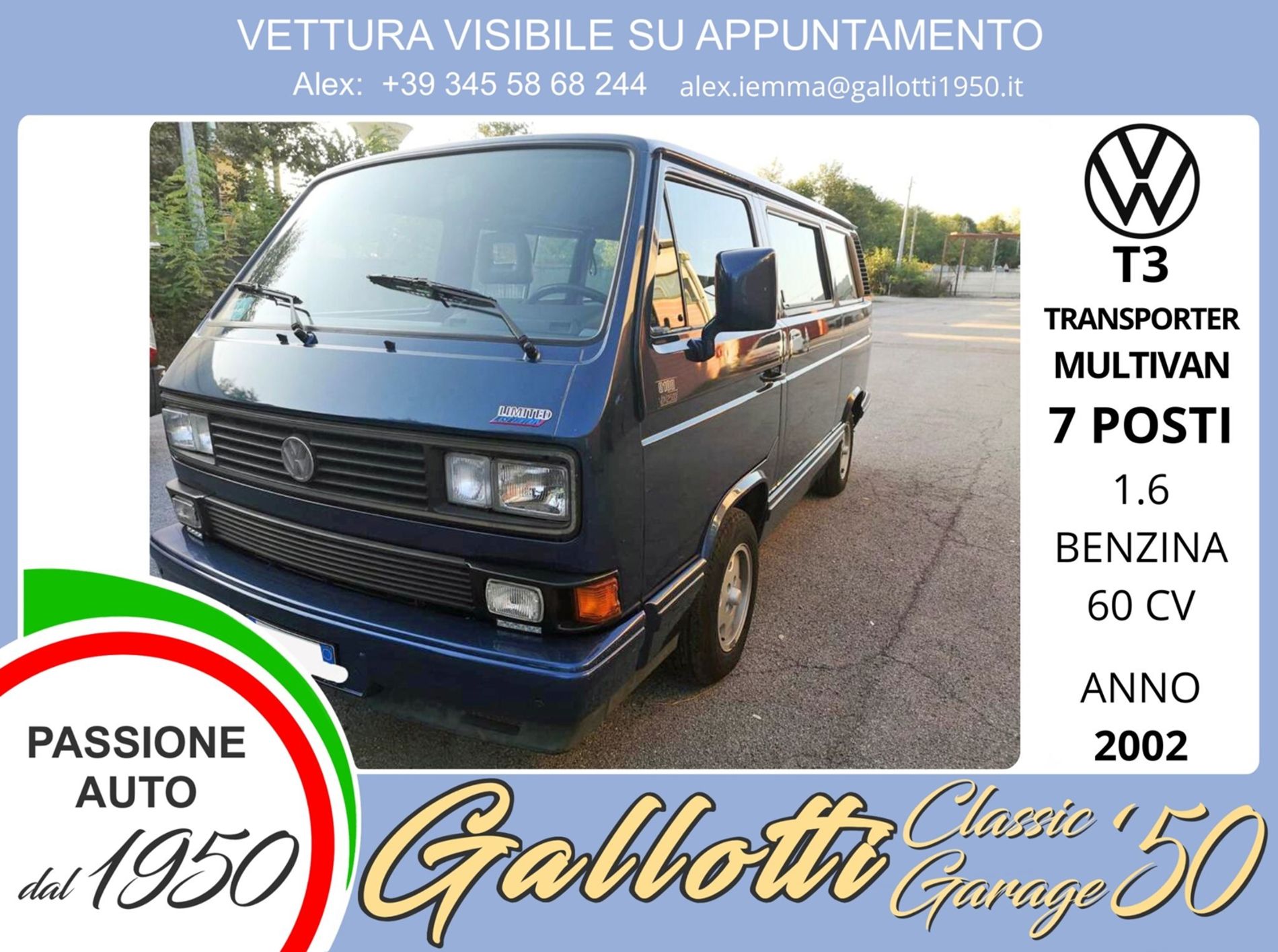 T3 1.6 diesel 69cv Multivan 7POSTI - Gallotti Auto
