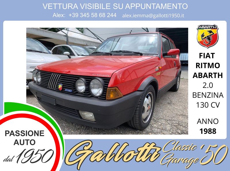 FIAT RITMO ABARTH
130 CV RITMO ABARTH 2.0 benzina 130 CV  - Gallotti Auto